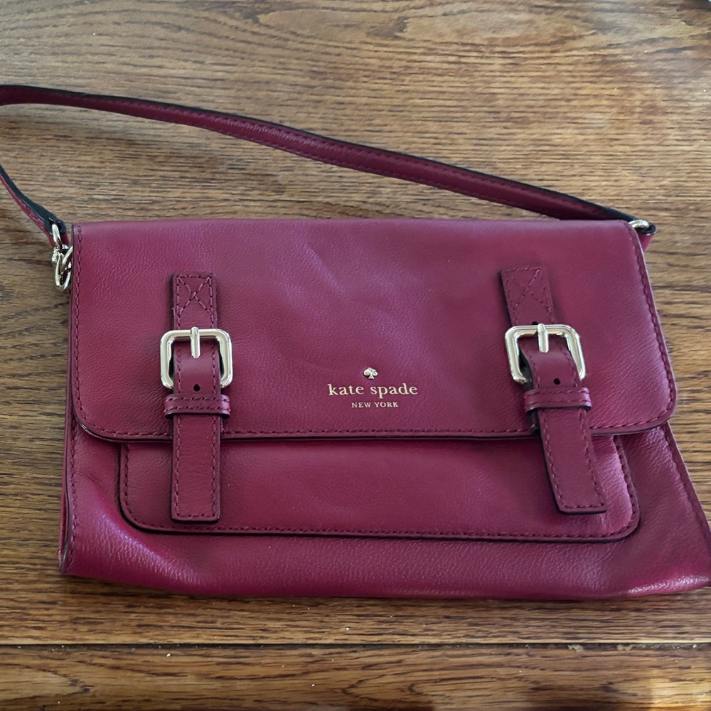 Kate Spade Red Crossbody Bag with Silver Accents